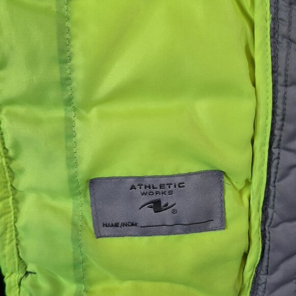 Athletic Works Boys Hybrid Jacket Hoodie Gray Black Neon Green Size Small 6/7 - Picture 3 of 7